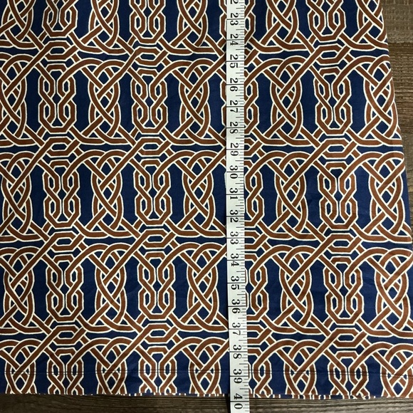 J McLaughlin Elegant Blue and White Patter Catalina Catalyst Dress Celtic Design - Picture 4 of 6